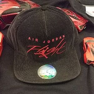 Corduroy Black Air Jordan Flight Strapback